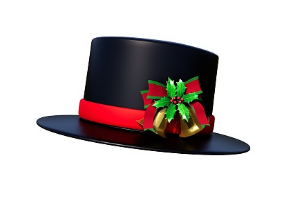 magician hat flat hat christmas hat bowler hat christmas bell 3d model