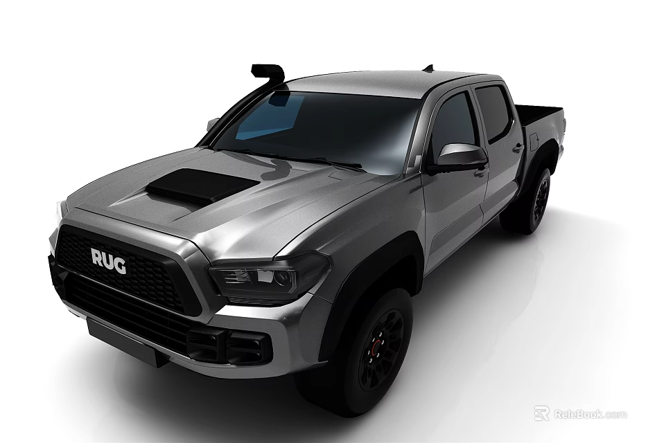 Silver RUC Pickup Truck With Sporty Exterior And Off Road Design Features 3d model 