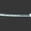 Glowing Blue Curved Blade Katana Weapon With Metallic Handle On Dark Background