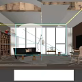 Modern Natural Living Room With Large Windows Sofa TV Wooden Furniture And Area Rug