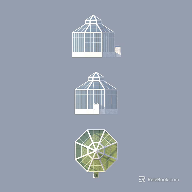 Different Glass Greenhouse Designs For Home Garden With Various Roof Shapes 3d model 