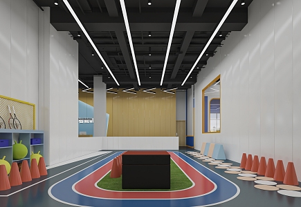 Industrial Style Children's Training Hall Children's Body Intelligence Training Hall Reception 3d model