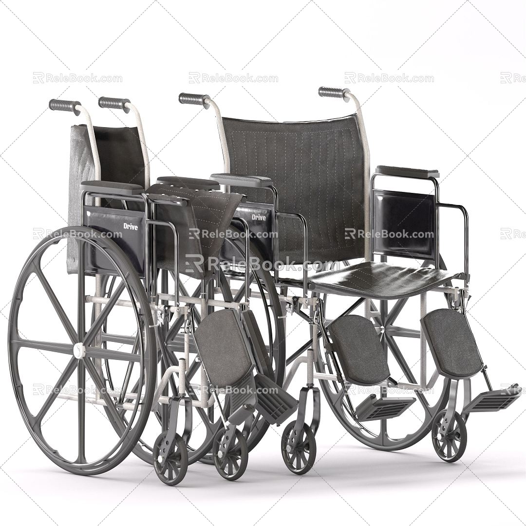 Modern Wheelchair Folding Wheelchair 3d model