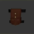 Brown Leather Small Waist Bag With Black Strap And Gold Buttons For Daily Use