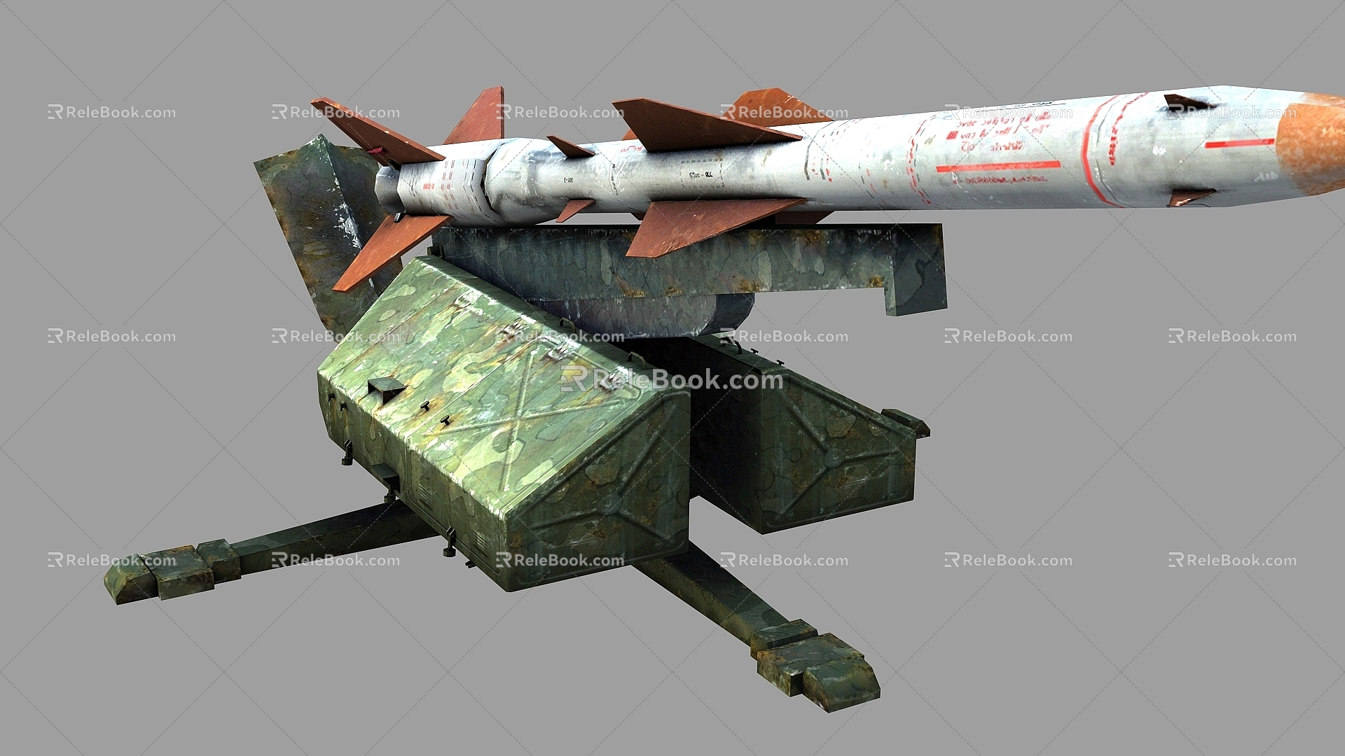 Soviet Sam 2 sam2 sa2 missile launcher 3d model