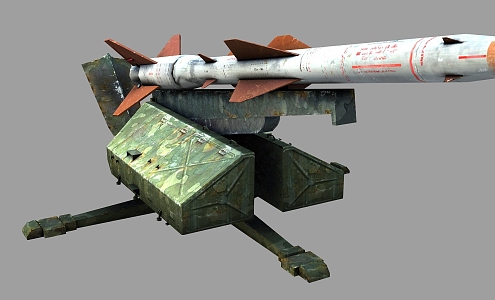 Soviet Sam 2 sam2 sa2 missile launcher 3d model