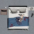 Double Bed With Black Tufted Headboard White Sheets Blue Runner Nightstand Flowers Armchair Floor Lamp