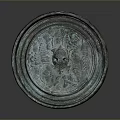 Vintage Round Bronze Decorative Plate With Intricate Ornate Patterns Design