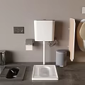 Modern Bathroom Toilet Display With Squat Toilets Urinal Tank Paper Holder And Trash Can