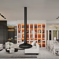Modern Showroom Interior Featuring Wooden Doors And Product Display Sections