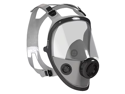 Full Face Respirator Mask With Clear Visor And Adjustable Head Straps 3d model