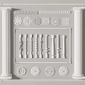 European-style carved line lamp panel 3d model