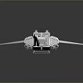 Futuristic Sci Fi Spaceship 3D Model With Silver Body Purple Engines And Aerodynamic Design