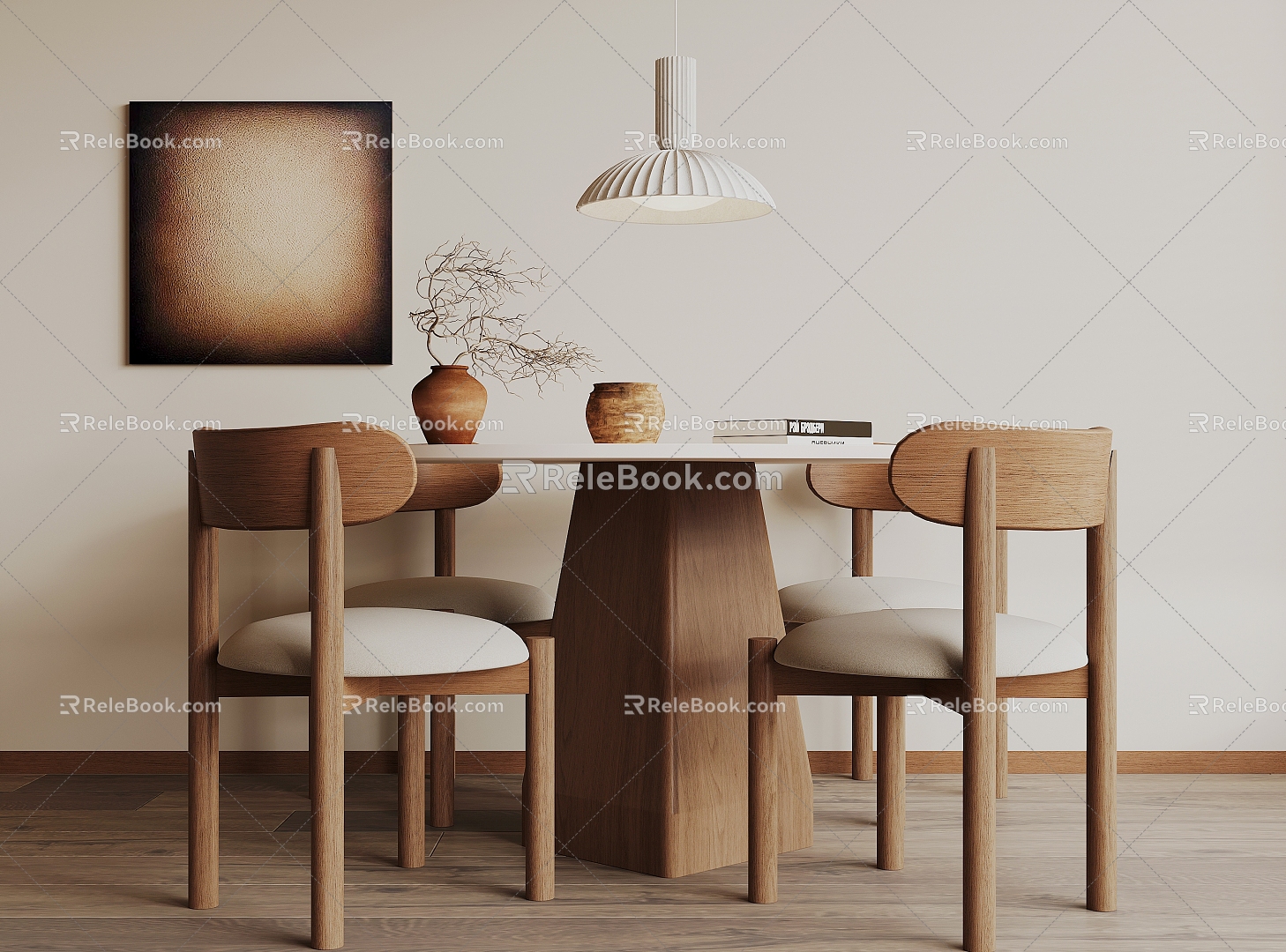 Round table and chair 3d model