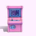 Pink Arcade Play Equipment With Retro Gaming Screen Joystick And Colorful Design