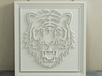 Modern Animal Painting Tiger Sculpture Decorative Painting Hanging Painting Mural Painting 3d model