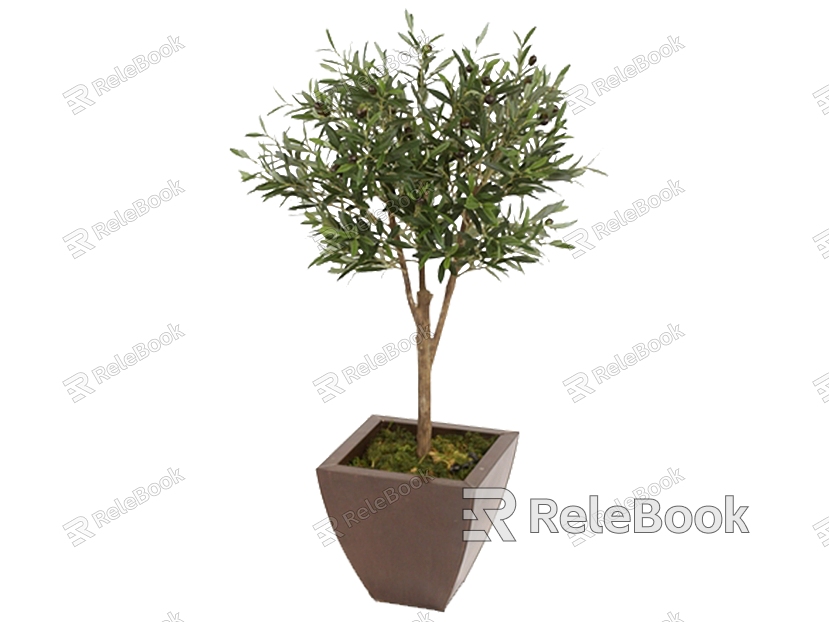 green plant potted tree model