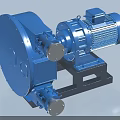 Heavy Duty Blue Industrial Equipment With Motor Pump And Mechanical Base Structure