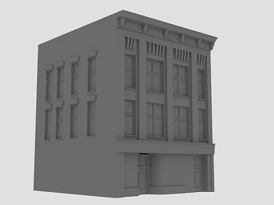 3D Urban Building Model With Multi Story Structure And Detailed Windows 3d model