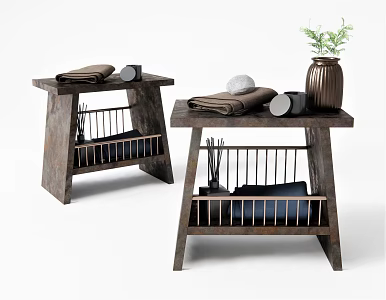 Industrial LOFT Side Table Side Table Corner Table Side Table Coffee Table Low Table Decorative Table Art Table Towel Plant Vase Ornaments 3d model
