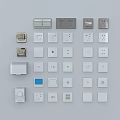 Various Modern Switch Panels With Different Styles And Designs For Home Electrical Use 3d model