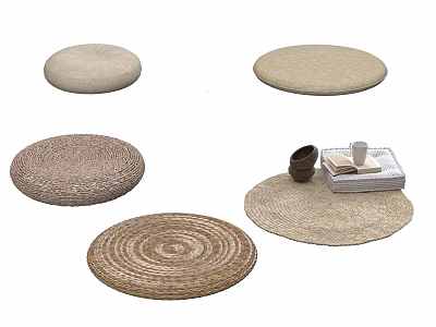 Round Woven Mats With Natural Textures And Neutral Tones For Home Decor 3d model