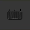 High Speed Wireless Router Three Antennas Gray Design For Stable Home Network 3d model