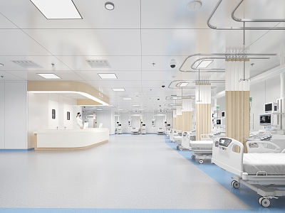 hospital icu hall 3d model