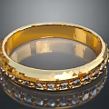 Luxury Gold Ring With Geometric Cut Design And Shiny Gemstone Accents