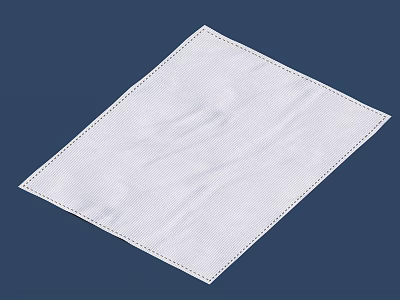 Soft White Square Cloth With Stitched Edges For Daily Household Needs 3d model