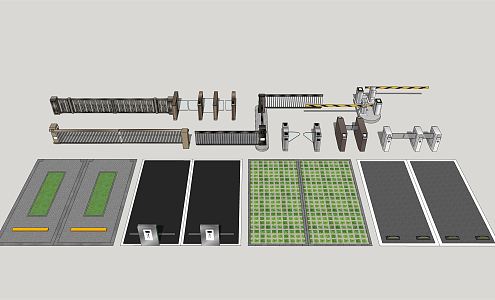 Modern gate access control gate system 3d model