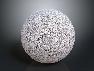 Light Colored Sphere With Detailed Intricate Textured Surface On Dark Background 3d model