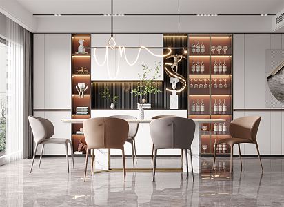 Light Luxury Restaurant 3d model