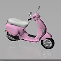 Elegant Pink Classic Scooter With White Seat And Black Wheels Design