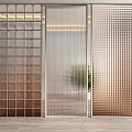 Modern partition glass screen partition combination 3d model