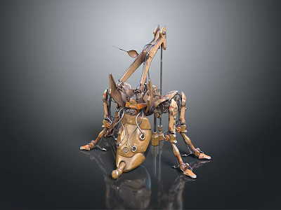 Game Movie Character Mechanical Creature With Metallic Design And Sci Fi Features 3d model