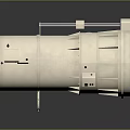 Beige Cylindrical Industrial Duct Component With Metal Brackets And Mounting Fixtures