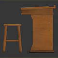 Wooden Children's Desk With Drawer And Matching Stool For Kids Study Space