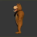 Cartoon Bear 3D Game Character With Orange Fur Light Colored Chest And Outstretched Arms