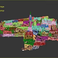 Colorful Animal Fragments Form Detailed Venice City Model with Landmarks