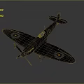 Sleek Dark Blue Passenger Airplane With Glowing Green Accents And Wing Emblems