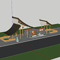 New Chinese Style Post Station Zhukita Post Station 3d model