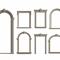 Architectural Decorative Frames In Various Styles Including Arch And Rectangular Designs 3d model
