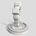 Stone Archway Structure With Carved Stones Circular Design And Pedestal Base