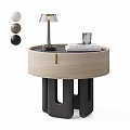 Modern Light Luxury Round Wooden Nightstand With Storage Drawer And Multiple Color Options