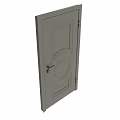 Gray and White Hinged Doors with Decorative and Sleek Designs for Home Interior