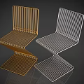 Stylish Gold and Silver Metal Wire Leisure Chairs With Modern Sleek Frame Design