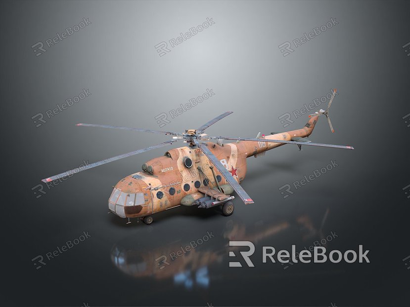 Modern Helicopter Gunship Helicopter Aircraft Gunship Combat Helicopter model