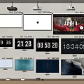 Modern projection screen TV projector socket set-top box remote control router 3d model