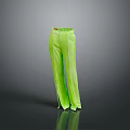 Vibrant Green Wide Leg Pants With High Waist And Stitch Details